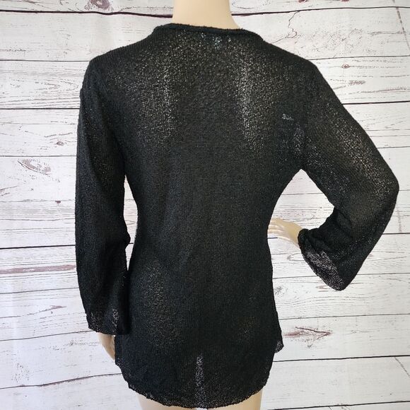 Ball of Cotton Black Lace Sweater Medium - Picture 3 of 7